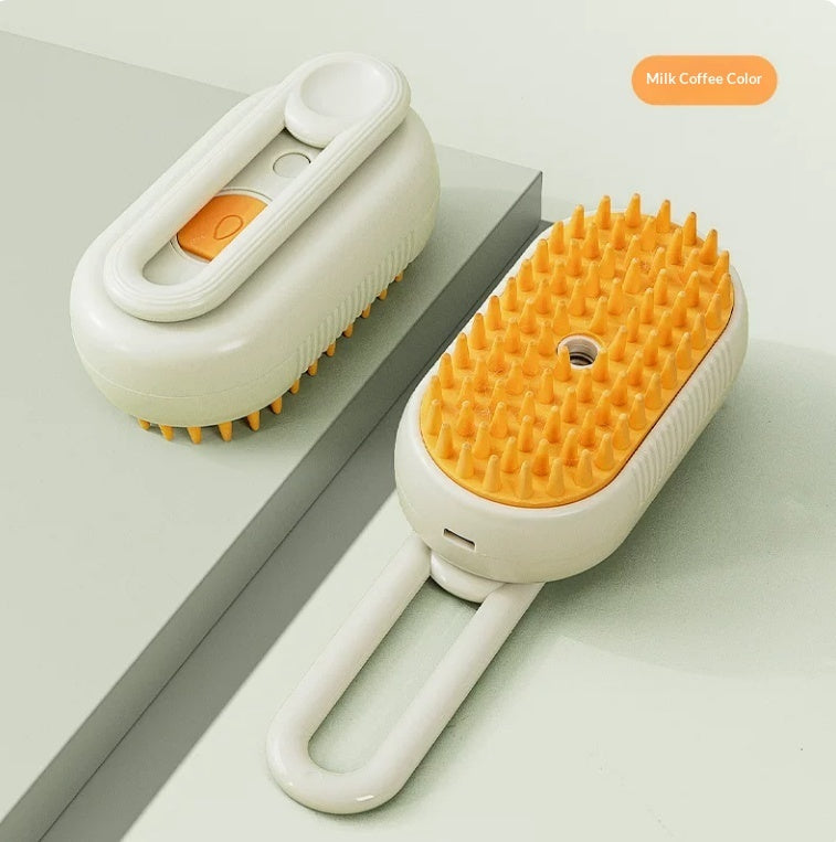 3-in-1 Electric Steamy Pet Brush from MotivePets for pet comfort, care and everyday use