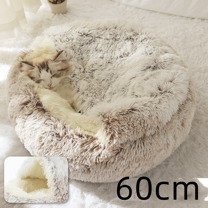 2-in-1 Ultra-Plush Round Cave Bed from MotivePets for pet comfort, care and everyday use