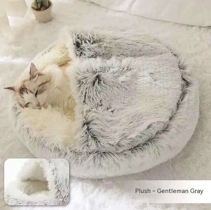 2-in-1 Ultra-Plush Round Cave Bed from MotivePets for pet comfort, care and everyday use