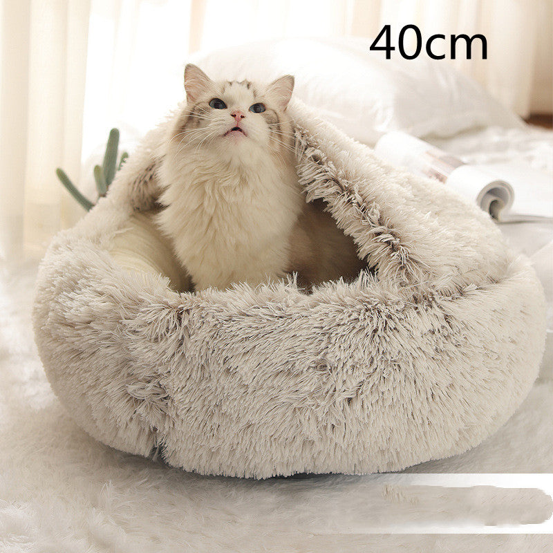 2-in-1 Ultra-Plush Round Cave Bed from MotivePets for pet comfort, care and everyday use