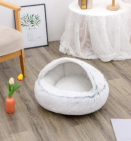2-in-1 Ultra-Plush Round Cave Bed from MotivePets for pet comfort, care and everyday use