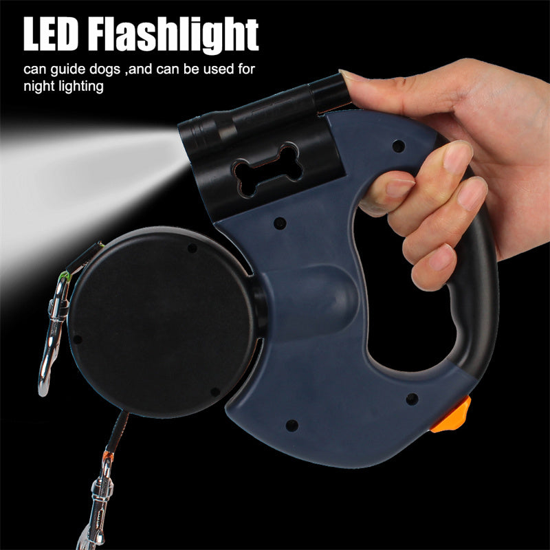 Reflective Dual Retractable Dog Leash with Lights from MotivePets for pet comfort, care and everyday use