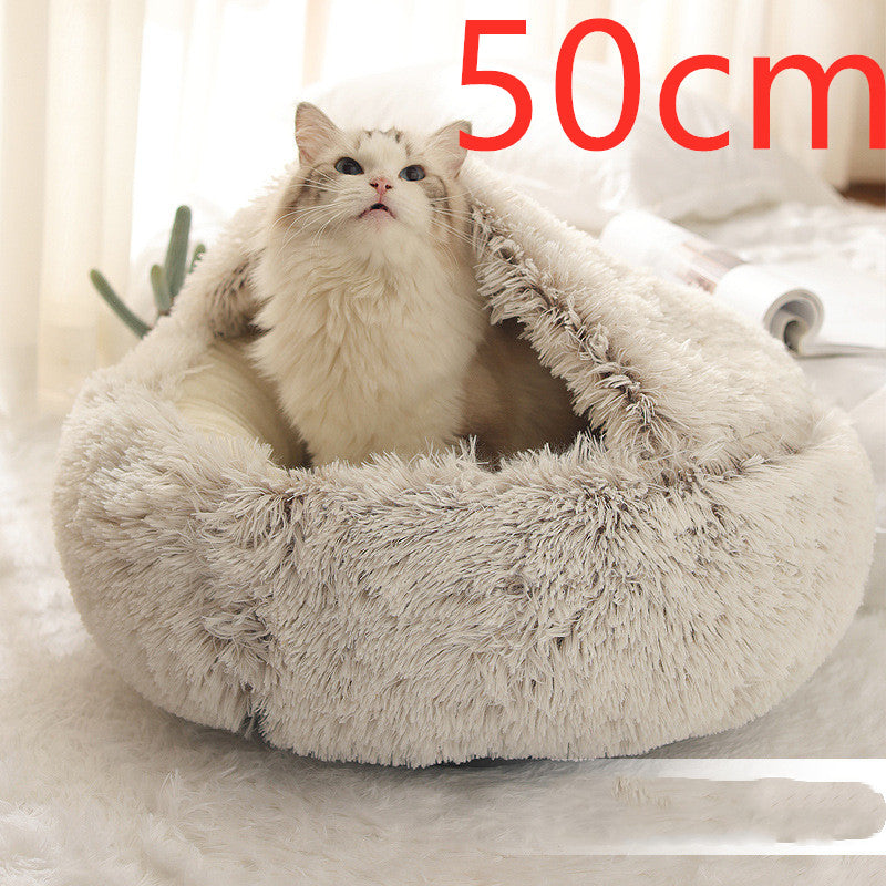 2-in-1 Ultra-Plush Round Cave Bed from MotivePets for pet comfort, care and everyday use