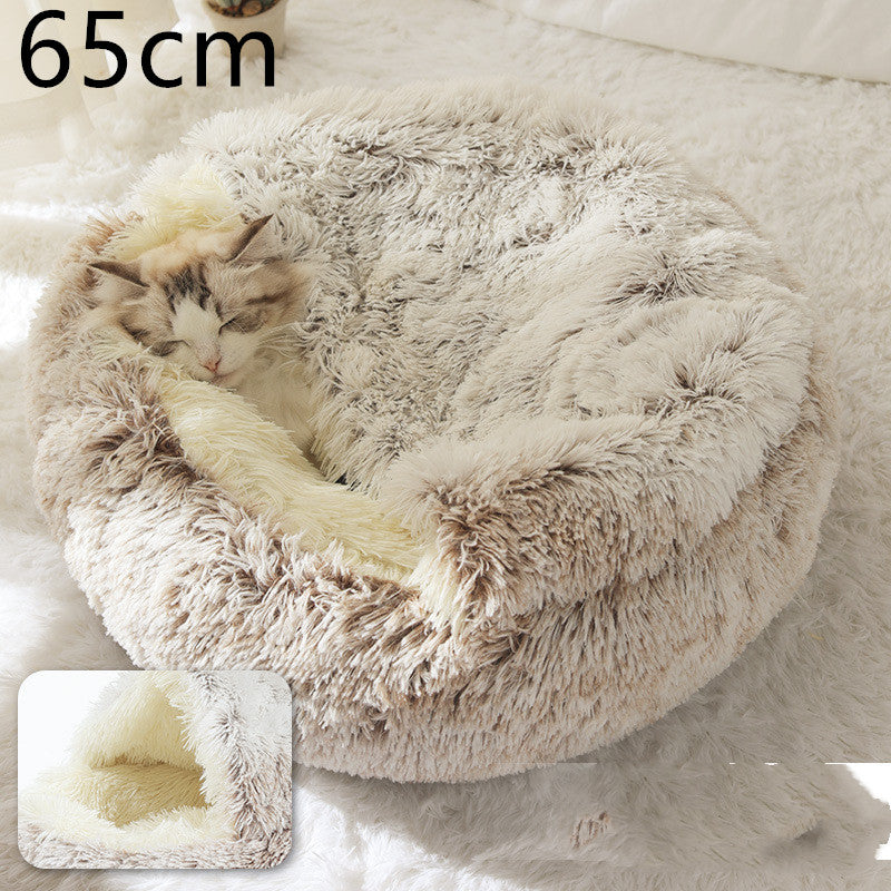 2-in-1 Ultra-Plush Round Cave Bed from MotivePets for pet comfort, care and everyday use