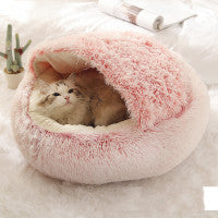 2-in-1 Ultra-Plush Round Cave Bed from MotivePets for pet comfort, care and everyday use