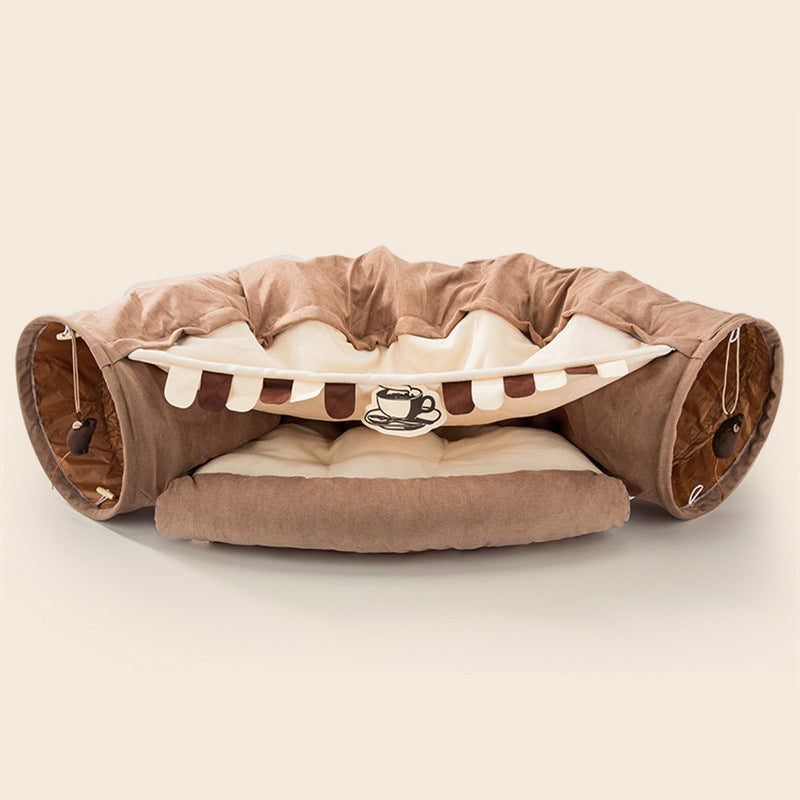 Collapsible Durable Washable Cat Tunnel Bed from MotivePets for pet comfort, care and everyday use