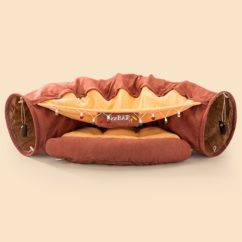 Collapsible Durable Washable Cat Tunnel Bed from MotivePets for pet comfort, care and everyday use