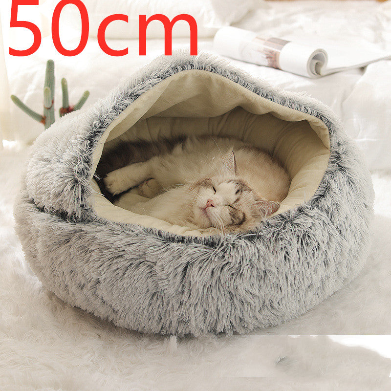 2-in-1 Ultra-Plush Round Cave Bed from MotivePets for pet comfort, care and everyday use