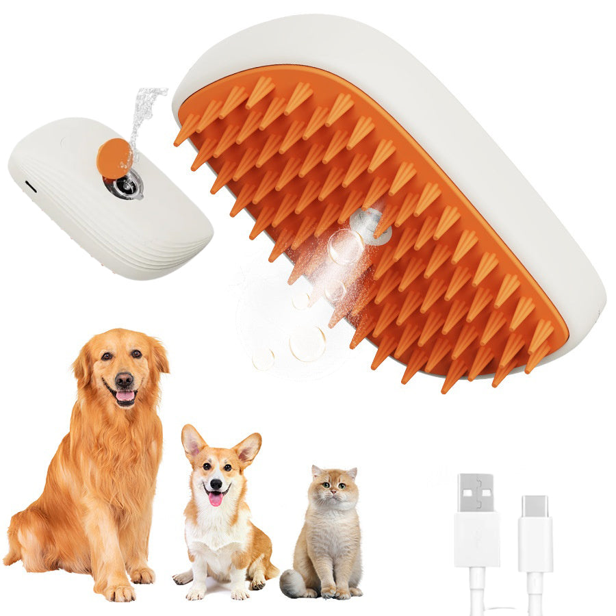 3-in-1 Electric Steamy Pet Brush from MotivePets for pet comfort, care and everyday use