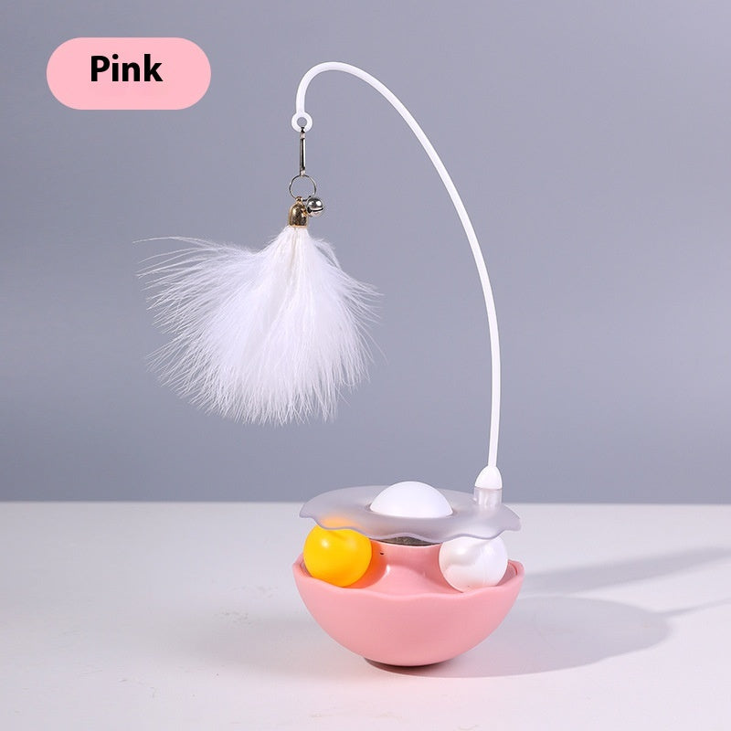 Egg-Shaped Tumbler Feather Toy from MotivePets for pet comfort, care and everyday use