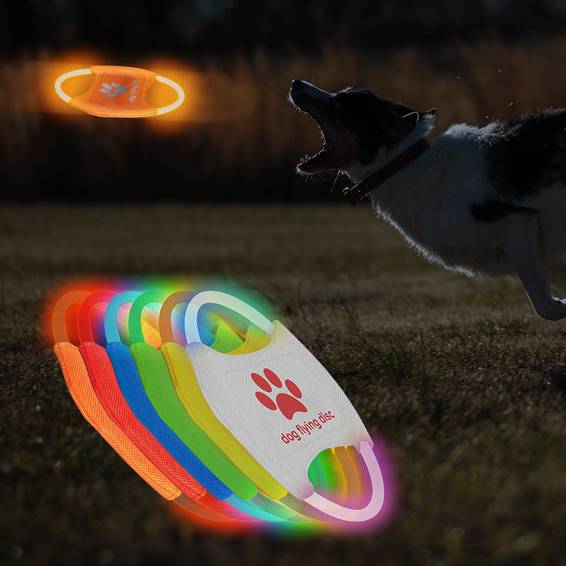 LED Flying Disc for Dogs - Glowing Natural Rubber Frisbee, USB Rechargeable from MotivePets for pet comfort, care and everyday use