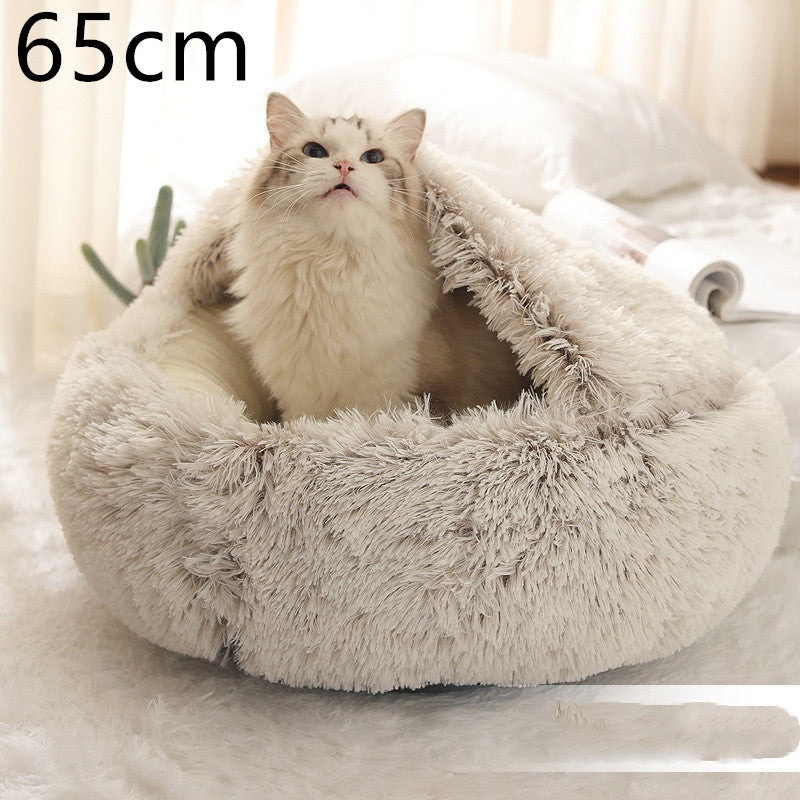 2-in-1 Ultra-Plush Round Cave Bed from MotivePets for pet comfort, care and everyday use