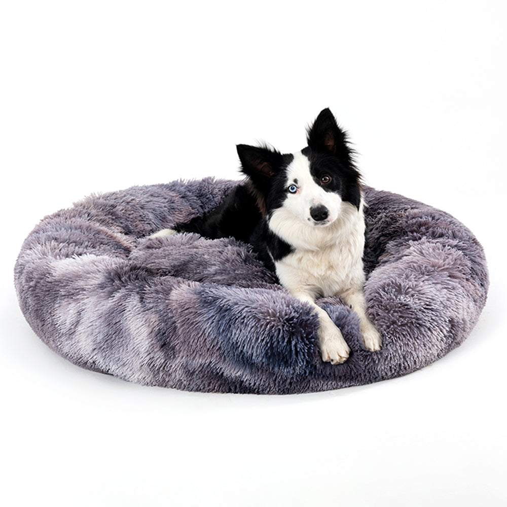 Fluffy Donut Calming Plush Pet Bed from MotivePets for pet comfort, care and everyday use
