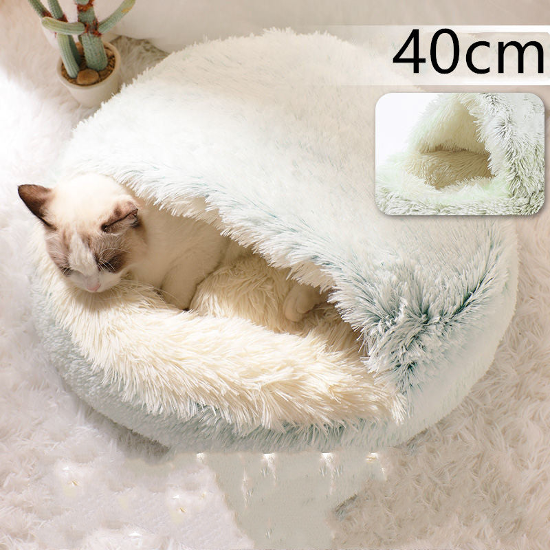 2-in-1 Ultra-Plush Round Cave Bed from MotivePets for pet comfort, care and everyday use