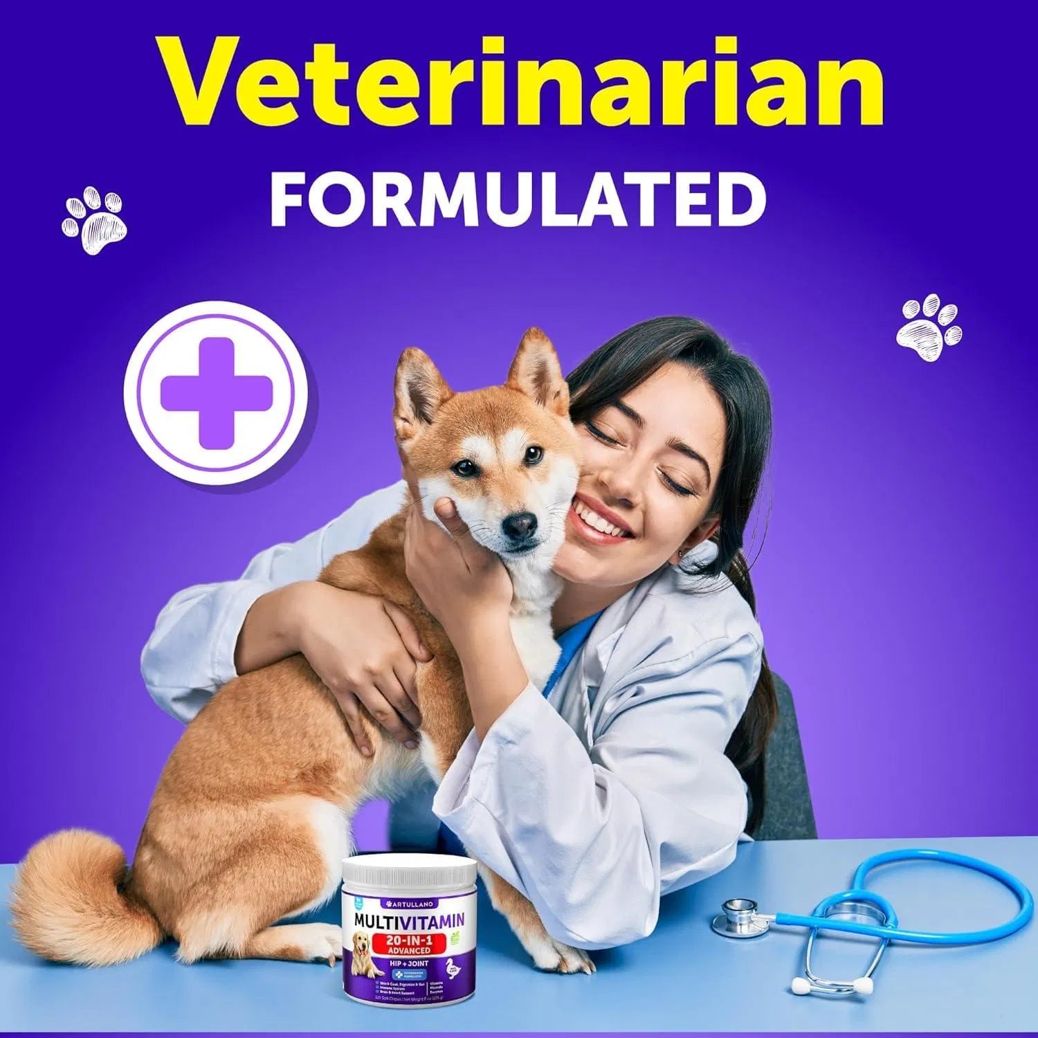 Artullano 20-in-1 Advanced Multivitamin from MotivePets for pet comfort, care and everyday use