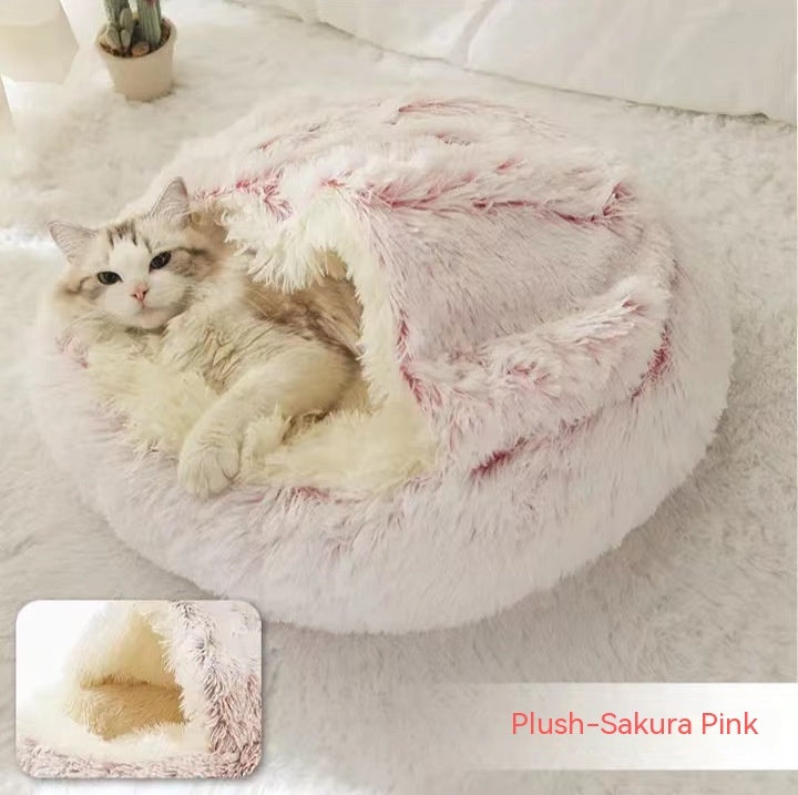 2-in-1 Ultra-Plush Round Cave Bed from MotivePets for pet comfort, care and everyday use