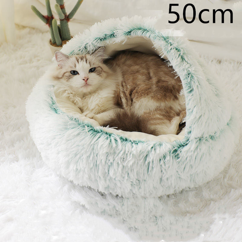 2-in-1 Ultra-Plush Round Cave Bed from MotivePets for pet comfort, care and everyday use