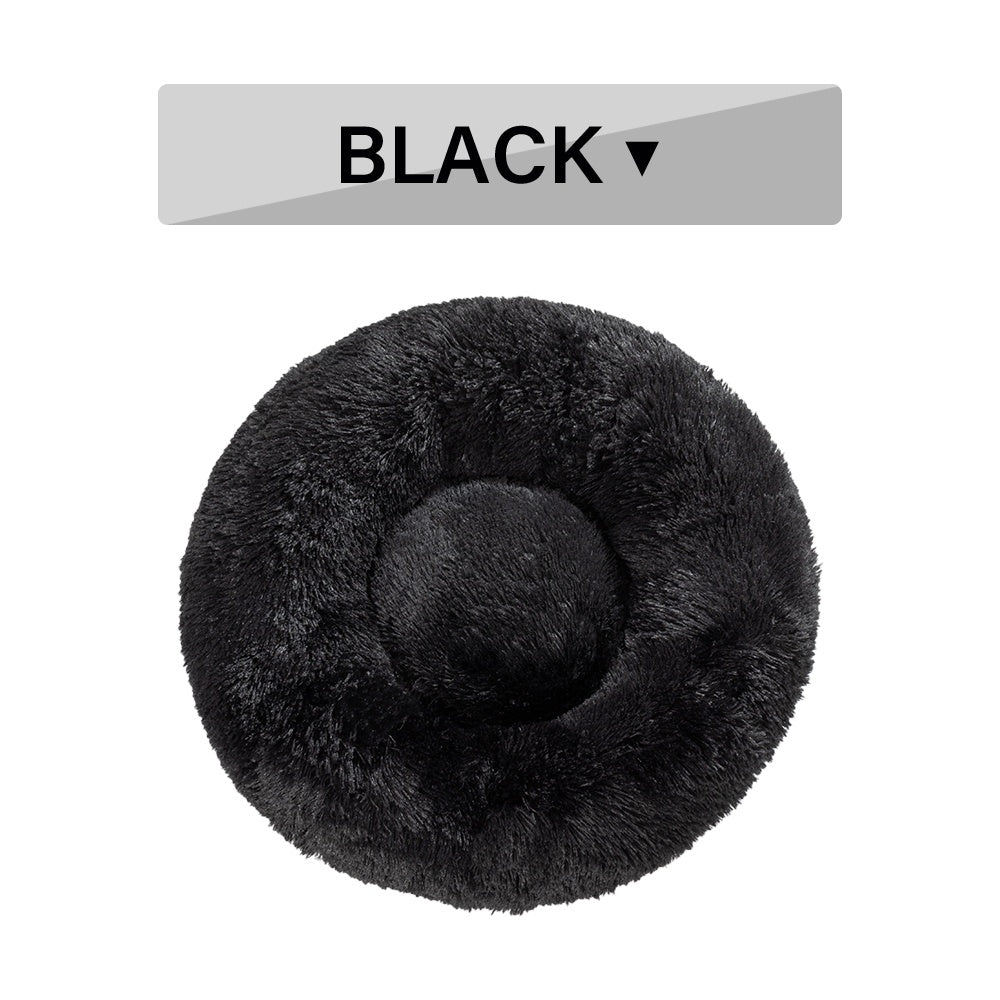 Fluffy Donut Calming Plush Pet Bed from MotivePets for pet comfort, care and everyday use