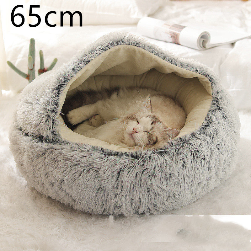 2-in-1 Ultra-Plush Round Cave Bed from MotivePets for pet comfort, care and everyday use