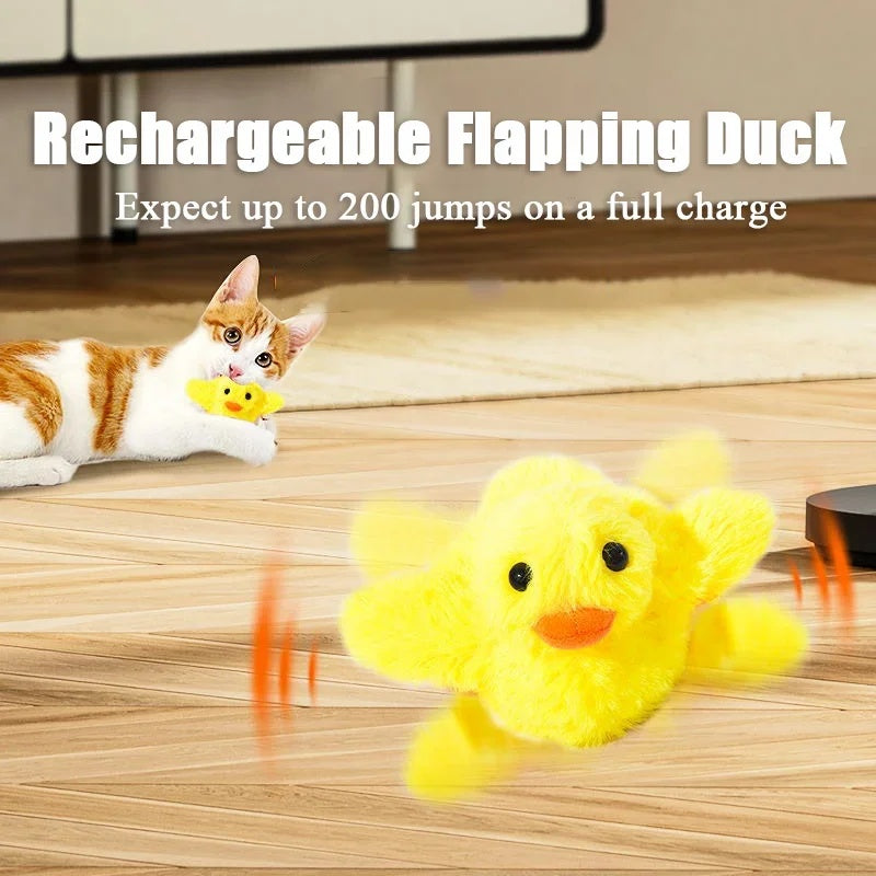 Interactive Rechargeable Flapping Duck Cat Toy from MotivePets for pet comfort, care and everyday use