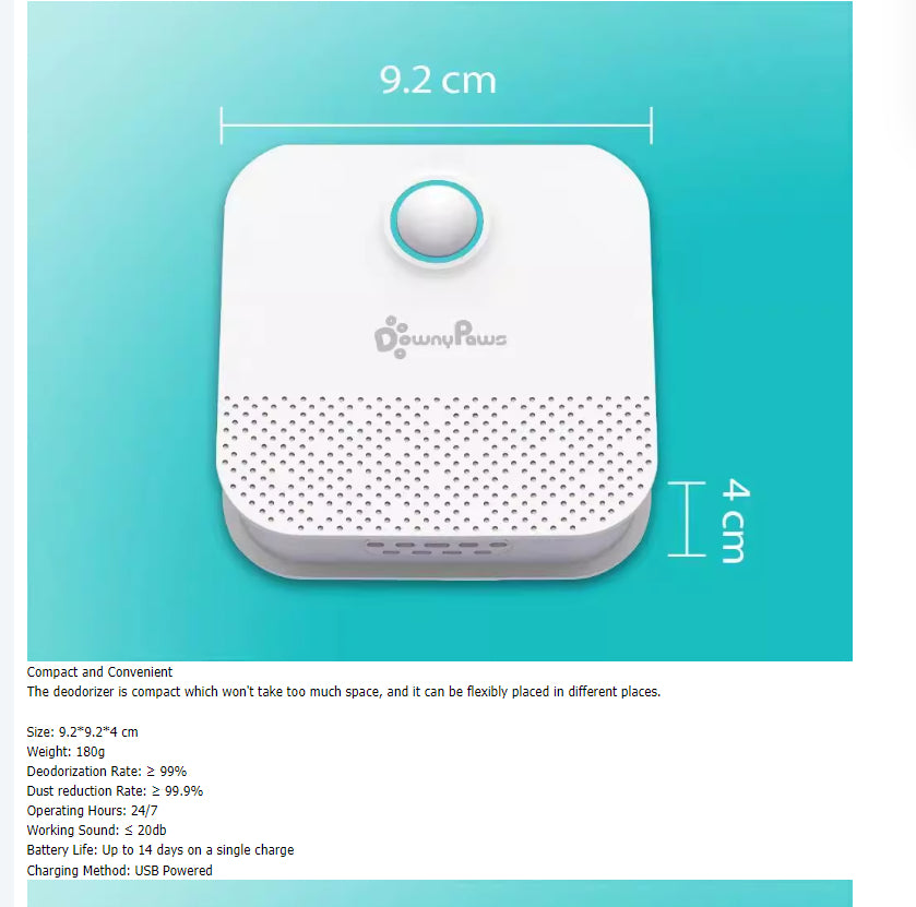 DownyPaws 4000mAh Smart Cat Odor Purifier from MotivePets for pet comfort, care and everyday use