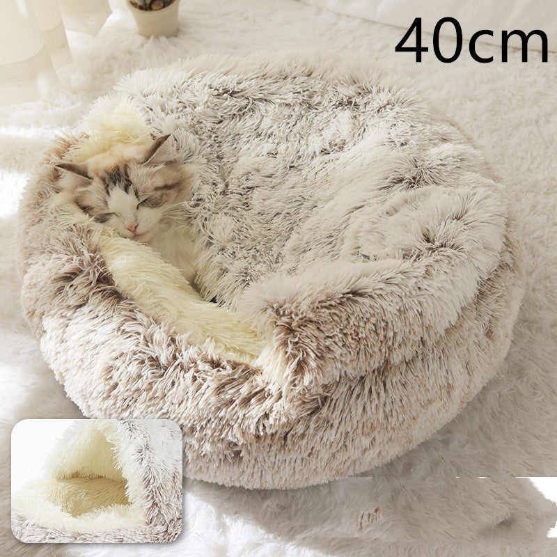 2-in-1 Ultra-Plush Round Cave Bed from MotivePets for pet comfort, care and everyday use