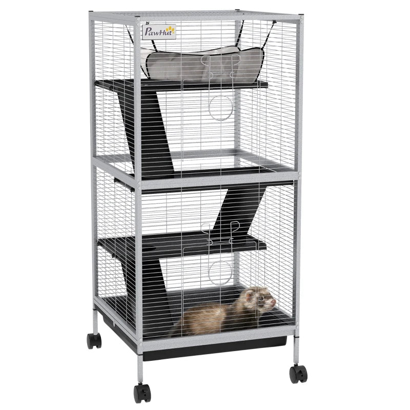 PawHut Rolling Small Animal Cage with Hammock from MotivePets for pet comfort, care and everyday use