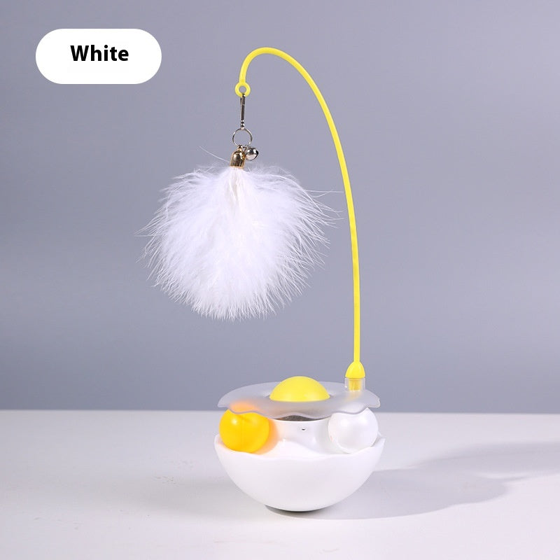 Egg-Shaped Tumbler Feather Toy from MotivePets for pet comfort, care and everyday use