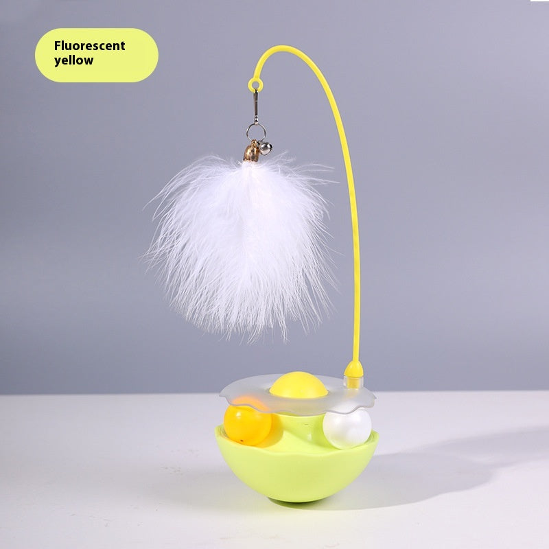 Egg-Shaped Tumbler Feather Toy from MotivePets for pet comfort, care and everyday use