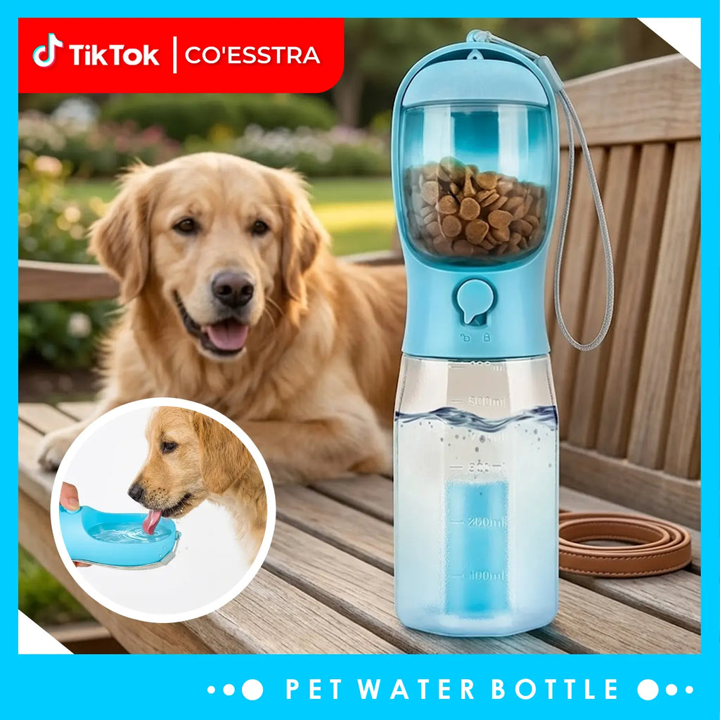3-in-1 Dog Water Bottle - Water, Food & Poop Bag Dispenser, Leak-Proof from MotivePets for pet comfort, care and everyday use