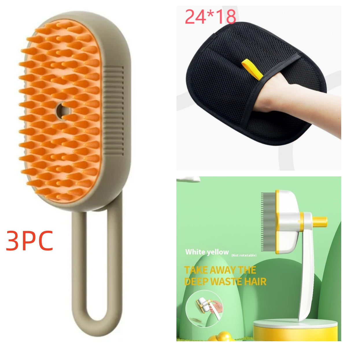 3-in-1 Electric Steamy Pet Brush from MotivePets for pet comfort, care and everyday use