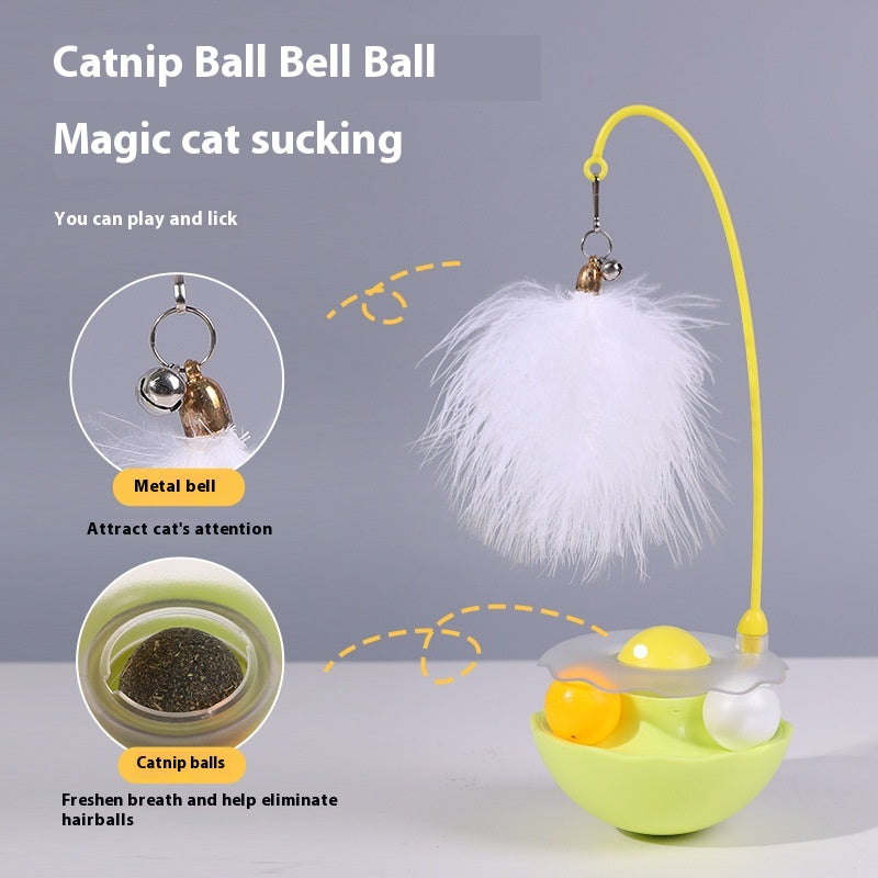 Egg-Shaped Tumbler Feather Toy from MotivePets for pet comfort, care and everyday use