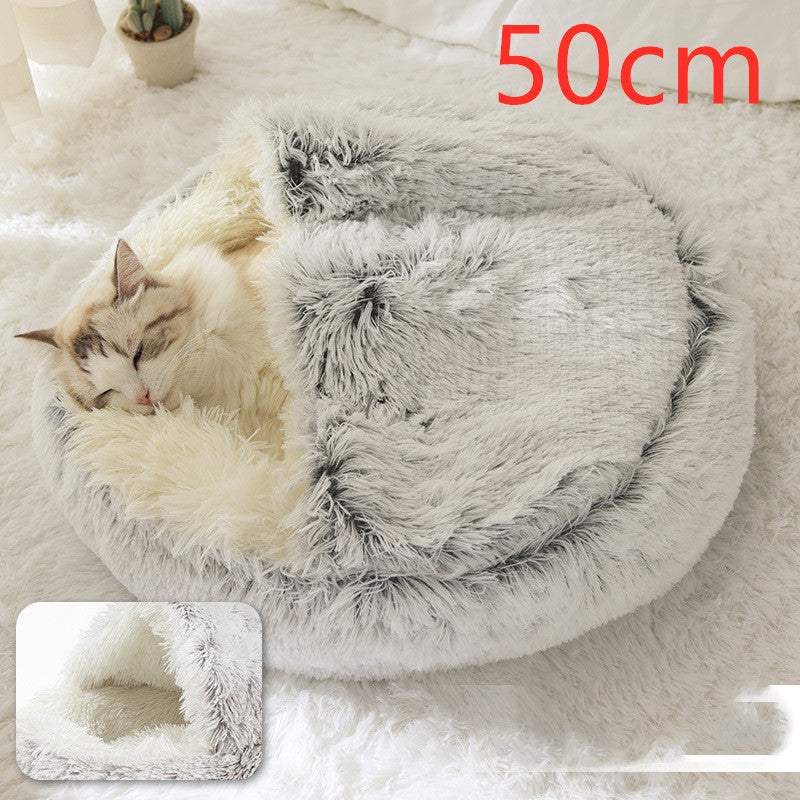 2-in-1 Ultra-Plush Round Cave Bed from MotivePets for pet comfort, care and everyday use
