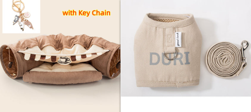 Collapsible Durable Washable Cat Tunnel Bed from MotivePets for pet comfort, care and everyday use