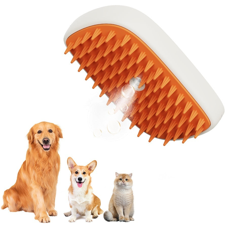 3-in-1 Electric Steamy Pet Brush from MotivePets for pet comfort, care and everyday use