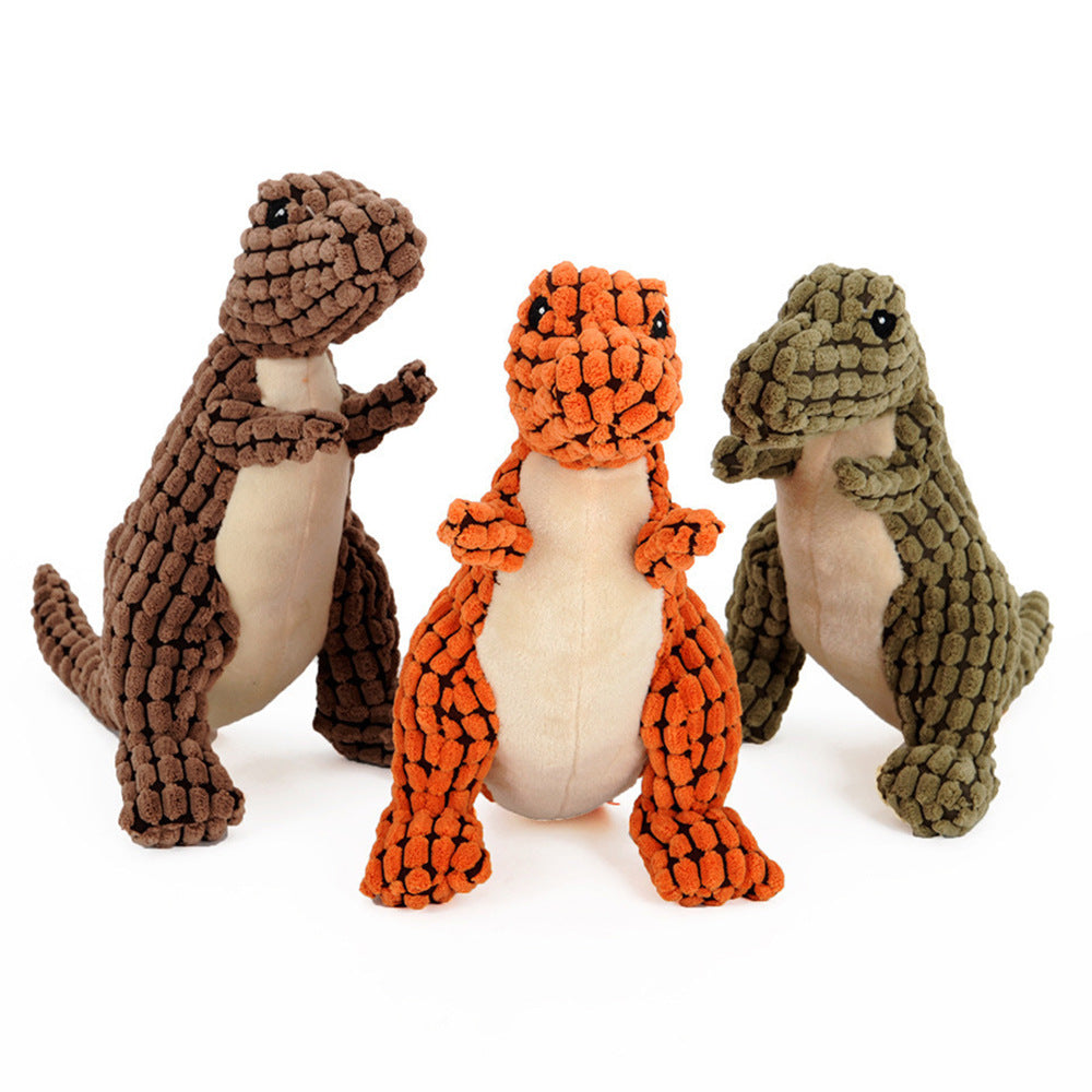 Dinosaur Plush Stuffing Squeaker Dog Toy from MotivePets for pet comfort, care and everyday use