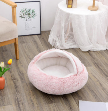 2-in-1 Ultra-Plush Round Cave Bed from MotivePets for pet comfort, care and everyday use