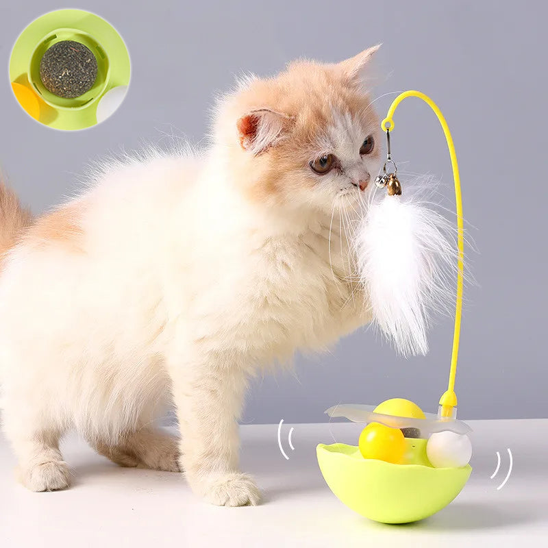 Egg-Shaped Tumbler Feather Toy from MotivePets for pet comfort, care and everyday use