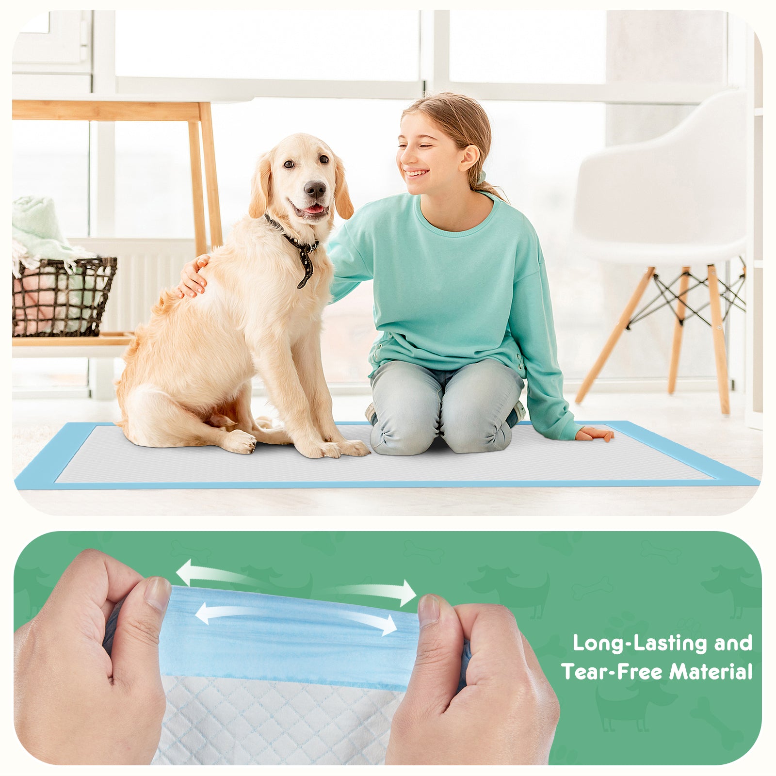 Leak-Proof Disposable Puppy Pee Pads from MotivePets for pet comfort, care and everyday use