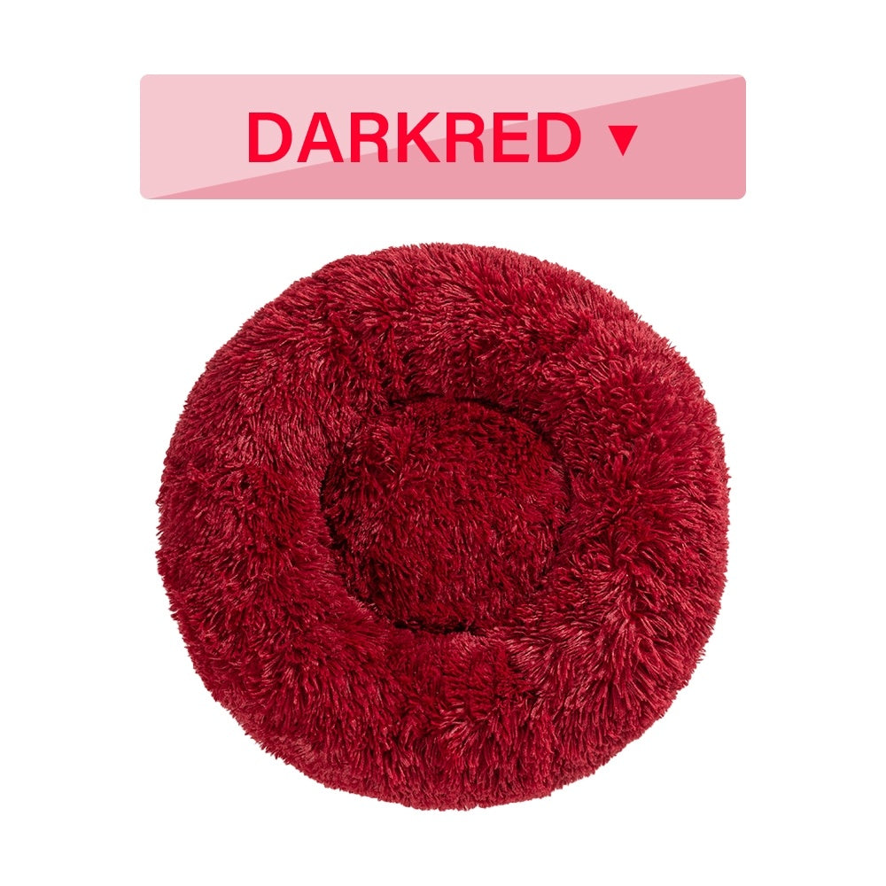 Fluffy Donut Calming Plush Pet Bed from MotivePets for pet comfort, care and everyday use