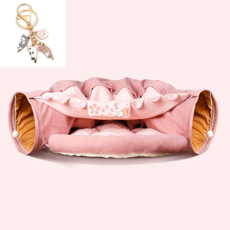 Collapsible Durable Washable Cat Tunnel Bed from MotivePets for pet comfort, care and everyday use