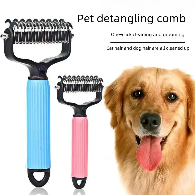 Pet Detangling Comb - Double-Sided Stainless Steel, All Coat Types from MotivePets for pet comfort, care and everyday use
