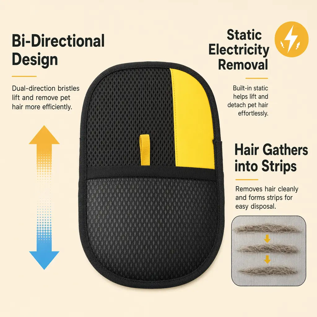 Pet Hair Remover Glove - Anti-Static, Reusable & Machine Washable from MotivePets for pet comfort, care and everyday use