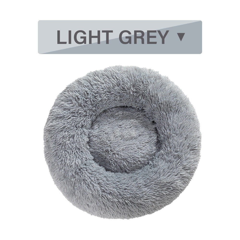 Fluffy Donut Calming Plush Pet Bed from MotivePets for pet comfort, care and everyday use
