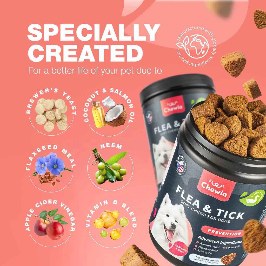 Chewia Flea & Tick Soft Chews for Dogs from MotivePets for pet comfort, care and everyday use