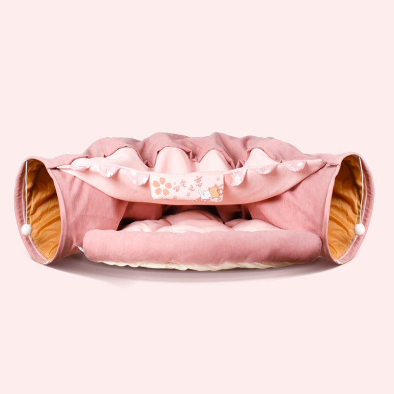 Collapsible Durable Washable Cat Tunnel Bed from MotivePets for pet comfort, care and everyday use