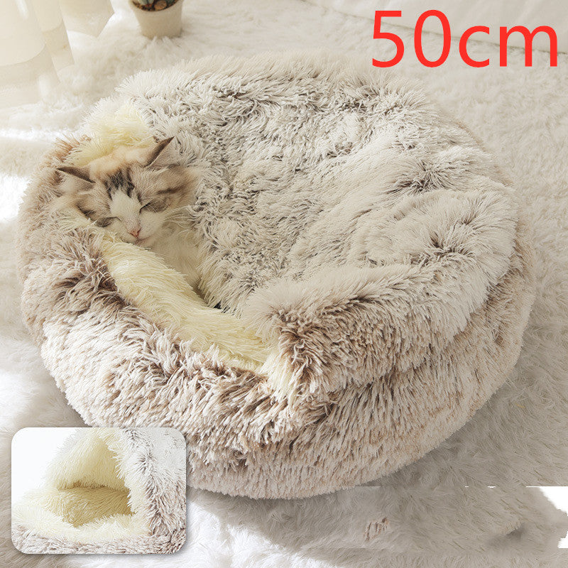 2-in-1 Ultra-Plush Round Cave Bed from MotivePets for pet comfort, care and everyday use