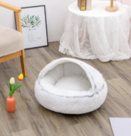 2-in-1 Ultra-Plush Round Cave Bed from MotivePets for pet comfort, care and everyday use