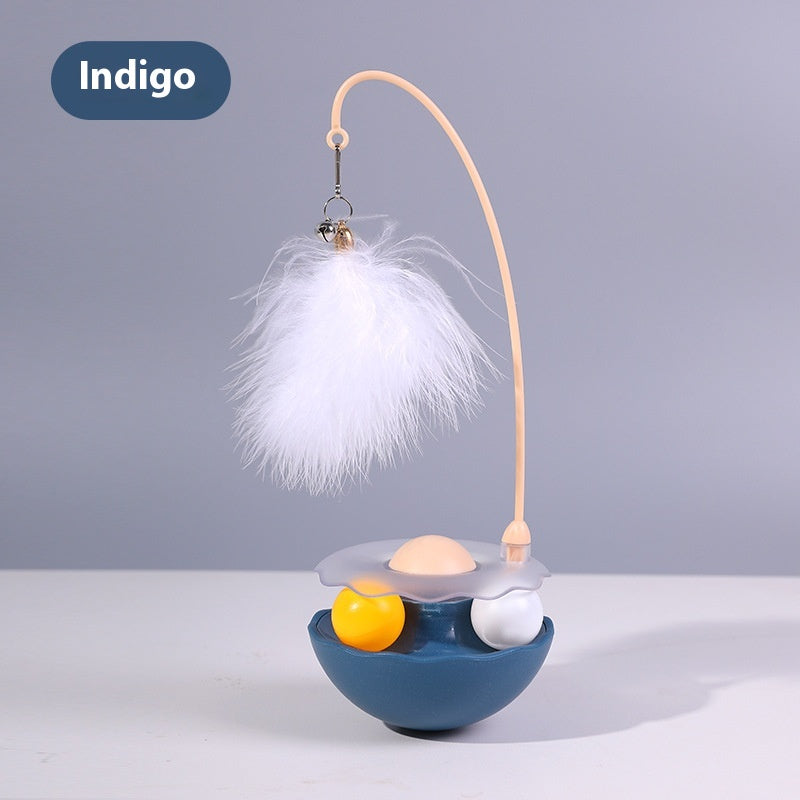 Egg-Shaped Tumbler Feather Toy from MotivePets for pet comfort, care and everyday use
