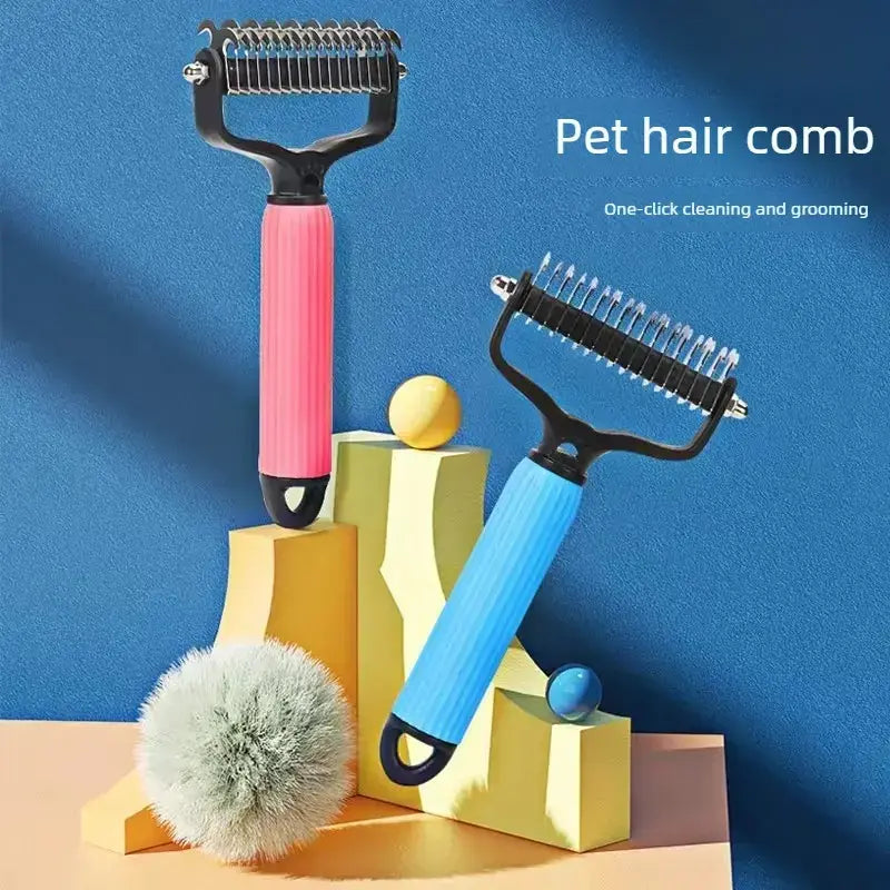 Pet Detangling Comb - Double-Sided Stainless Steel, All Coat Types from MotivePets for pet comfort, care and everyday use